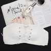 Top Corto de Encaje con Tirantes Tubulares Sin Costuras Sin Aro de Acero Push-up Correa Ajustable Sujetador Espalda Bonita Ropa Interior Sexy para Mujer