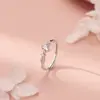 Anel Qianjia S999 Prata Esterlina Zircônia Doce Feminino Simples Luxo Leve Sensação de Alto Padrão Novo Estilo Quente Anel Aberto Dropshipping