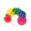 Anel de Crisântemo Lasanha Adorno de Cabeça Grande Flor Faixa de Cabelo Acessórios para Roupas de Dança Faixa de Cabeça para Festa de Feriado Cosplay Feminino Faixa de Cabelo