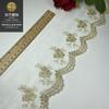 Ouro Renda Malha Bordado Flor Onda 13 cm Crianças Punho Acessórios Meio Ouro Solúvel Em Água Código De Barras Ponto