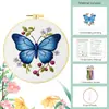 Kit de Materiales para Bordado de Mariposa Azul, Estilo Nórdico, Decoración para Sala de Estar Ins, Arte de Pared Hecho a Mano DIY, Venta al por Mayor desde el Fabricante