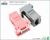 Conector para Computadora RJ45-VGA Producto Terminado, Serie RJ45-DB9/11/12 Hembra Rojo