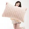 Funda de Almohada Estilo Francés para Sofá de Sala de Estar, Cojín Lumbar de Felpa de Piel de Conejo Color Crema, Funda de Cojín de Tamaño Grande Sin Relleno