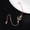 Elegante y simple pulsera de diamantes en forma de corazón de amor 100 idiomas Te amo 520 diseño de nicho sentido regalo para novia