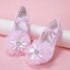 Nuevos Zapatos de Baile Azules con Flores Grandes para Niños Zapatos Suaves para Práctica Zapatos de Baile para Niños Zapatos de Ballet para el Cuerpo 8012