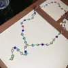 Resplandor de Verano~ Collar Doble Capa con Colgante de Corazón de Cristal Dopamina y Diseño Único, Cadena de Clavícula Versátil para Mujer