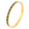 Pulsera de acero de titanio de moda estilo europeo y americano para mujer, patrón de gota de aceite de esmalte de color, tendencia, joyería de acero de titanio que no se decolora