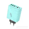 Carregador de Celular Estilo Mecha Europeu e Americano Transfronteiriço Multi-Porta 4 USB + 2C Cabeça de Carregamento Rápido 5V3A Cabeça de Carregamento Nitreto de Gálio