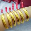 Pulsera Dragón y Fénix chapada en oro latón oro Vietnam arena estilo nacional herencia patrón Gran Muralla empujar-jalar pulsera brillante pulsera