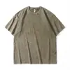 Camiseta Vintage de Manga Curta Pesada Lavada 270g para Homens, Camiseta Tendência Solta de Marca, Top Fashion Unissex
