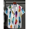 Nueva camisa de verano de manga corta con estampado de moda, elegante sobrecamisa para hombre