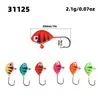 Anzuelo de Pesca con Cabeza de Plomo de 6 Colores con Forma de Pez Transfronterizo 2.1g Anzuelo de Pesca para Hielo Micro Colorido Señuelo de Pesca con Cebo Blando