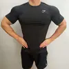Gimnasio Estilo Americano Verano Nuevo Camiseta Ajustada para Hombre Pantalón Jogger Deportivo Fitness Running Entrenamiento Camiseta de Manga Corta de Secado Rápido