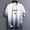 Venta Directa de Fábrica Camiseta de Verano para Hombre de Manga Corta Marca de Moda Dobladillo Redondo Top Holgado Juventud Color Sólido Camiseta Versátil