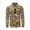 Suministros de Origen Transfronterizo Camiseta Táctica de Solapa de Fuerzas Especiales Manga Larga Holgada Elástica Entrenamiento Secado Rápido Ropa de Entrenamiento Físico