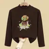 Blusas Térmicas Infantis com Gola Meia-Alta, Roupas Autoaquecidas para Outono e Inverno, Camisetas de Manga Longa para Meninos e Meninas, Nova Camada Base Tendência