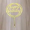 Inserto de Bolo Acrílico Letras Feliz Aniversário Coração Redondo Cinco Estrelas Amor Linha de Inserção Suprimentos para Decoração de Confeitaria