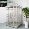Jaula para Pájaros de Acero Inoxidable 304, Jaula Grande para Loros, Pequeña Cotorra del Sol, Myna, Periquito, Villa de Lujo para Pájaros con Vidrio Templado