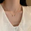 Colar Colorido de Pedras Naturais Suturadas para Mulheres, Design de Nicho Simples e Elegante, Moda de Alto Padrão, Corrente Versátil para Clavícula Atacado