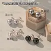 Pendientes de Perla Shijia de Plata Pura S999, Vidrio de Cristal Redondo Perfecto de Alto Brillo, Pendientes de Perla Modernos y Sencillos para el Trabajo