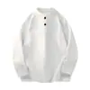 Sudadera Americana con Cuello Henley Otoño e Invierno 2025 Camisa Polo de Alta Gama para Hombre Camiseta de Manga Larga con Camiseta Interior para Mujer