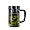 Copo de Chá Casa de Chá Transparente Resistente ao Calor Grande Espessado com Alça Caneca de Cerveja Aberta Bar Presente Impressão de Logo