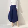 Miyake Design Sense Calças de Formato Especial Femininas Chegada Nova de Verão Tamanho Grande Femininas Femininas Soltas Soltas Casuais Calças de Perna Larga Finas