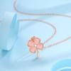 S925 Plata Esterlina Ojo de Gato Trébol de Cuatro Hojas Traje Collar Nicho Diseño Sentido Pulsera Corazón de Chica Dulce Joyería Aretes