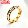 Fabricante Direto Suprimento em Estoque Venda Quente Transfronteiriça Anel Rotativo Quadrado de Diamante 4mm para Mulheres Joias Completas de Diamante em Aço Inoxidável