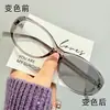 Gafas de Prescripción que Cambian de Color para Mujer, Monturas Tortuga Modernas Estilo Americano Ojo de Gato, Gafas Bloqueadoras de Luz Azul para Hombre para Uso en Interiores y Exteriores