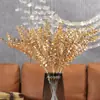 Folhas Douradas Flores de Simulação Arranjo de Casamento Decoração Flores Artificiais Folhas Douradas Frutas Vermelhas Fruta da Fortuna Folhas de Eucalipto em Leque Enfeites