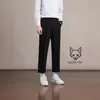 Pantalones Casuales Rectos Sueltos de Color Sólido para Hombre, de Seda de Hielo, con Caída, Versátiles, Delgados, de Alta Calidad, Talla Grande, Pantalones de Traje