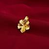 Collar de Loto de Oro Arena Vietnamita para Mujer Colgante de Loto Antiguo Chapado en Oro 24K Cadena de Flores para el Cuello Cadena para la Clavícula Accesorios para Boda