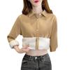 Camisa Gruesa Forrada de Vellón de Pana Celebrante de Internet para Mujer Estilo Coreano Casual Cubre Vientre Combinable Otoño e Invierno Terciopelo Integrado Camisa Cálida