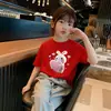 Verano Nuevo Estilo Niños Algodón Puro Manga Corta Niñas Estampado Estilo Coreano Holgado Manga Corta Top para Niños Mayores Camiseta Moderno