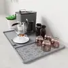 Tapete de Máquina de Café de Silicone Estilo Retrô Tapete Antiderrapante com Tapete Drenante de Barra Removível Tapete de Secagem Tapete Protetor para Café