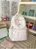 Nova mochila de alta qualidade, simples e fofa, em tons de azul e rosa, mochila de nicho de grande capacidade para meninas do ensino fundamental, médio e universitário