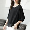 Camisa de gasa de talla grande para mujer, verano 2023, nueva, estilo coreano, holgada, que cubre el vientre, blusa de gasa, top de moda