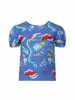 Novas Blusas para Mulheres 2025, Gola Redonda, Estampada, Corte Justo, Tecido Versátil, Parte Superior Leve e Confortável, Camiseta Pulôver de Manga Curta para Mulheres
