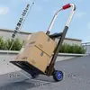 Carretilla plegable para transporte, uso doméstico para recoger paquetes, carretilla portátil, carrito de equipaje, carrito pequeño con barra de tiro, carrito de carga resistente