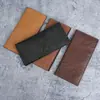 Cartera Larga Fina de Cuero de Cera de Aceite de Alta Calidad para Hombre Estilo Retro Billetera para Monedas de Estudiante Ranuras Múltiples para Tarjetas Portatarjetas Billetera Suave