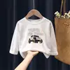 H2226# camiseta de algodón de manga larga para niño primavera y otoño nueva camiseta interior de algodón para niño abrigo de otoño moda