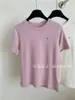 Camiseta de Algodón Elástico de Manga Corta Verano 2024 / Escalera Estilo Coreano para Mujer Hombro Holgado Casual Manga Enrollada Cuello Redondo Top Básico