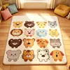 Tapete de chão infantil de desenho animado fofo transfronteiriço, imitação de caxemira, absorvente e macio para engatinhar, tapete antiderrapante e antiqueda para quarto interno