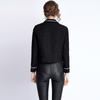 Roupas femininas é uma geração de outono e inverno terno colarinho manga comprida tweed preto casaco curto pequeno vento perfumado casaco feminino