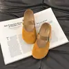 Zapatillas de entrenamiento alemanas para mujer estilo ballet con suela gruesa y elevación interior de ante, bailarinas Mary Jane francesas para otoño-verano, mocasines casuales