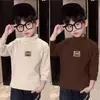 Y2018 # Camiseta Base de Cuello Alto Medio para Niños Otoño/Invierno Camiseta Infantil Nueva Versión Coreana Top Grueso de Invierno para Niños.