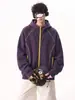 Sudadera con capucha de punto patchwork estilo americano, línea Hasselblad, para hombre, marca retro moderna, ropa exterior para pareja, holgada, casual, sudadera con capucha versátil