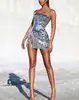 Vestido de mujer de comercio exterior europeo y americano de primavera y verano 2023, vestido corto sexy de lentejuelas con top de tubo de estación independiente de Amazon