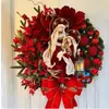 2025 Corona de Navidad Transfronteriza Nueva Colgante de Puerta Decoraciones Navideñas Iluminadas Atrezzo para Diseño de Escenas Fabricante Mayorista
